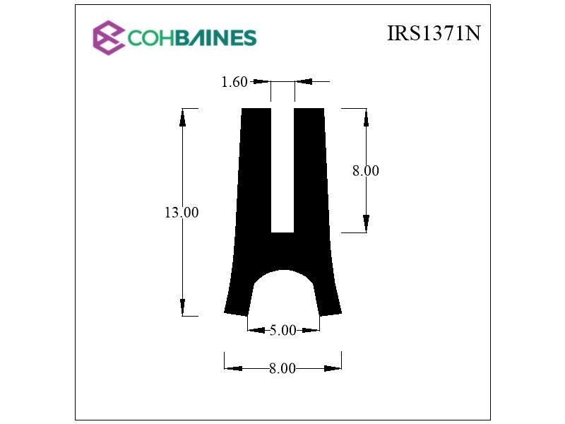 NEOPRENE H SECTION / DOUBLE CHANNEL    IRS1371N