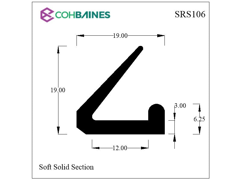 SOFT SOLID EPDM RUBBER ANGLE SECTION     SRS106-1160MM