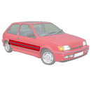 FORD FIESTA XR2i BLUE SIDE DOOR MOULDINGS SET WITH BLUE INSERT