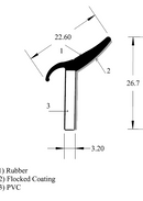 FORD DOOR SEAL - FLOCKED FITS CORTINA/ESCORT/CAPRI OWS6-1M