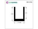 U CHANNEL - 5MM X 6MM INSIDE 3.75MM WALL IRS0506EP