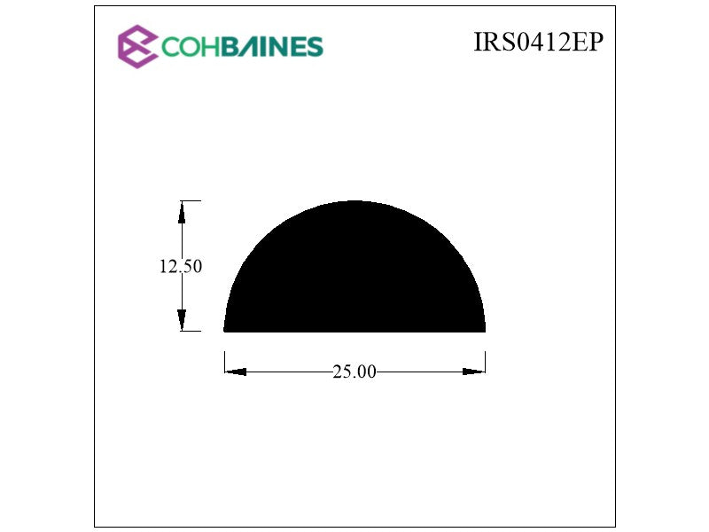 EPDM HALF ROUND SECTION     IRS0412EP