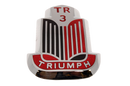 TR3 METAL BLACK AND RED ENAMELLED BONNET BADGE BADGE15