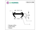 CARAVAN OPENING WINDOW RUBBER FOR 34MM PANELS - 20M COIL CRS29-20M