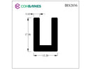 RUBBER SQUARE U CHANNEL 6MM PANEL X 16MM HIGH X 3.1MM WALL IRS2036
