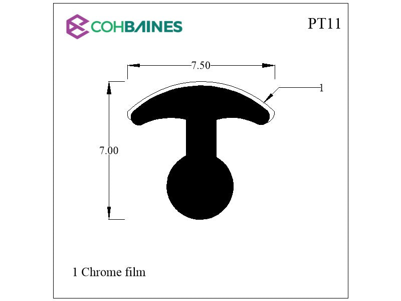 PVC CHROME INSERT - TRIUMPH - PT11