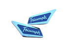 TRIUMPH HERALD VITESSE BLUE ROOF PILLAR BADGE PAIR - BADGE31