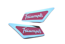 TRIUMPH HERALD VITESSE RED REAR PILLAR BADGE PAIR - BADGE32