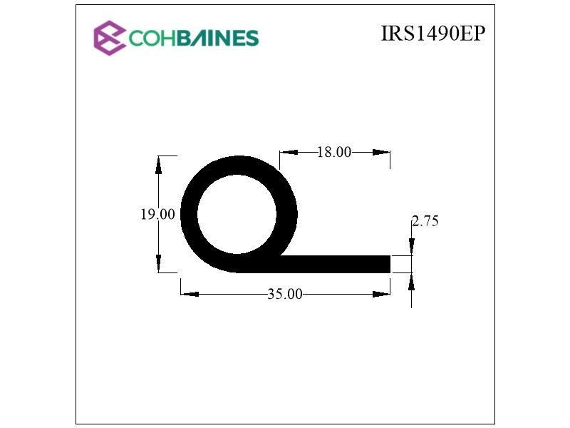 EPDM HOLLOW PIPING SECTION IRS1490EP